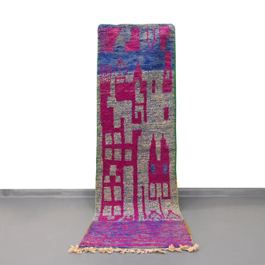 Moroccan Vintage Runner Rug 2.5 x 8.6 feet / 77 x 264 cm - Ettilux Home
